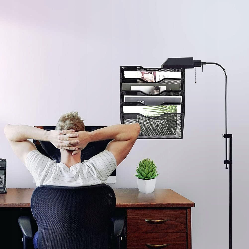 Metalowy Organizer Na Dokumenty Wiszący Półka Naścienna Siatka 5 Półek