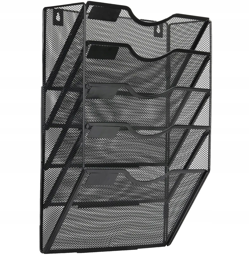 Metalowy Organizer Na Dokumenty Wiszący Półka Naścienna Siatka 5 Półek