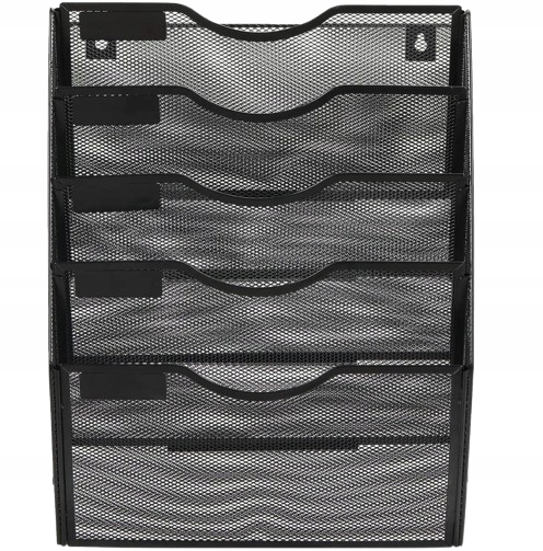 Metalowy Organizer Na Dokumenty Wiszący Półka Naścienna Siatka 5 Półek