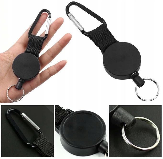 Identyfikator Linka Zwijana Retraktor Brelok Przypustkę Klucz Karabińczyk