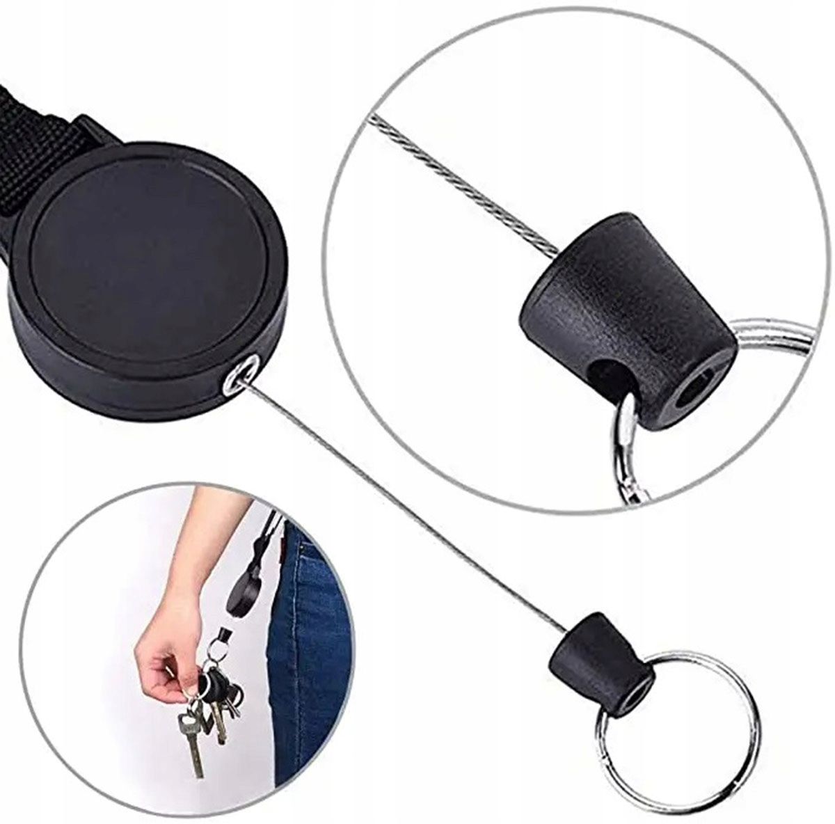 Identyfikator Linka Zwijana Retraktor Brelok Przypustkę Klucz Karabińczyk