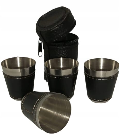 image-7483.jpeg Kieliszki Podróżne Stalowe W Etui 4szt Ala Skóra Zestaw Kieliszków