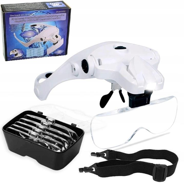 Okulary Powiększające Lupa Nagłowna Soczewki Led Powiększenie 3,5x