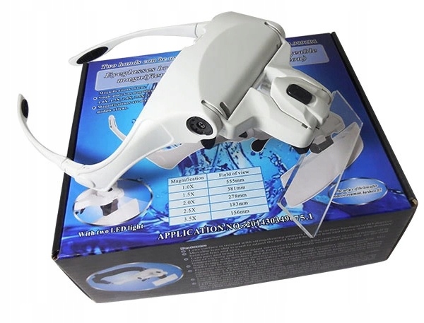 Okulary Powiększające Lupa Nagłowna Soczewki Led Powiększenie 3,5x