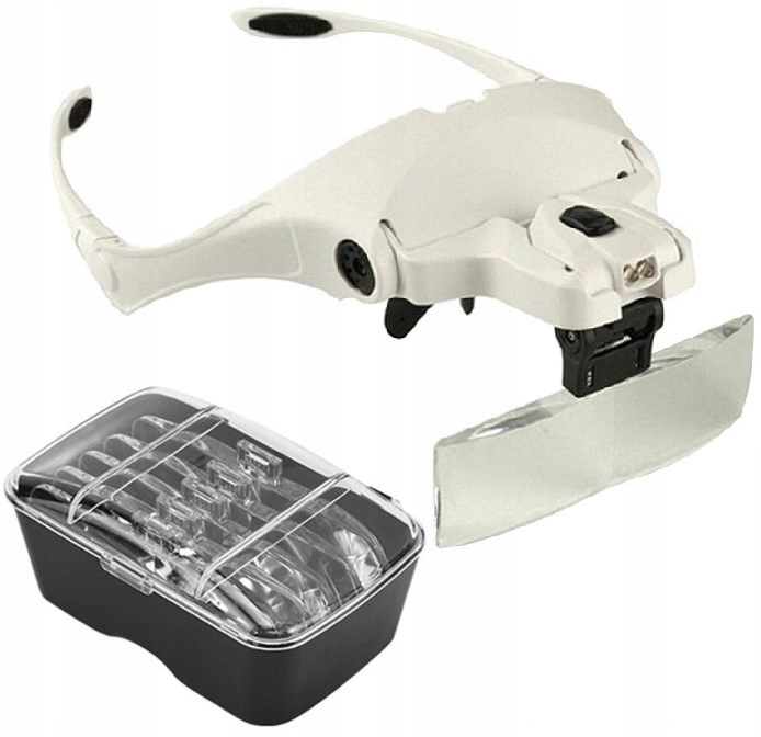 Okulary Powiększające Lupa Nagłowna Soczewki Led Powiększenie 3,5x