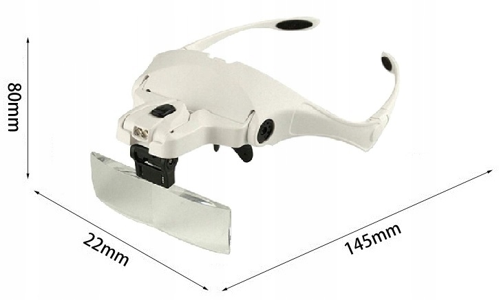 Okulary Powiększające Lupa Nagłowna Soczewki Led Powiększenie 3,5x