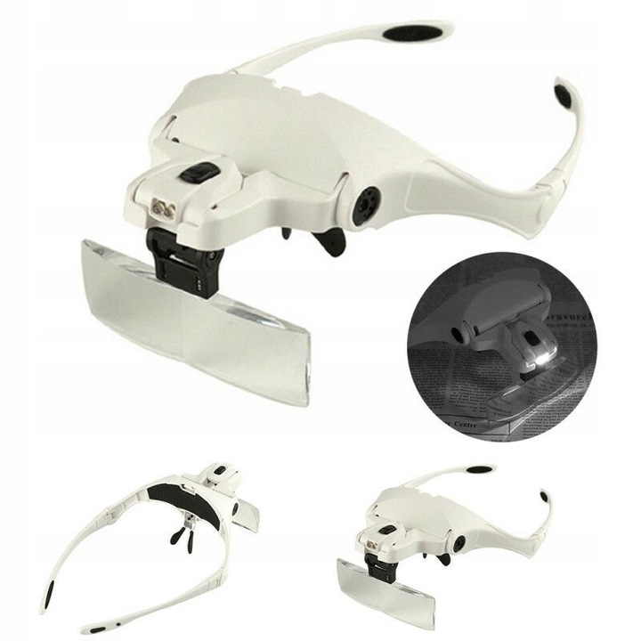 Okulary Powiększające Lupa Nagłowna Soczewki Led Powiększenie 3,5x