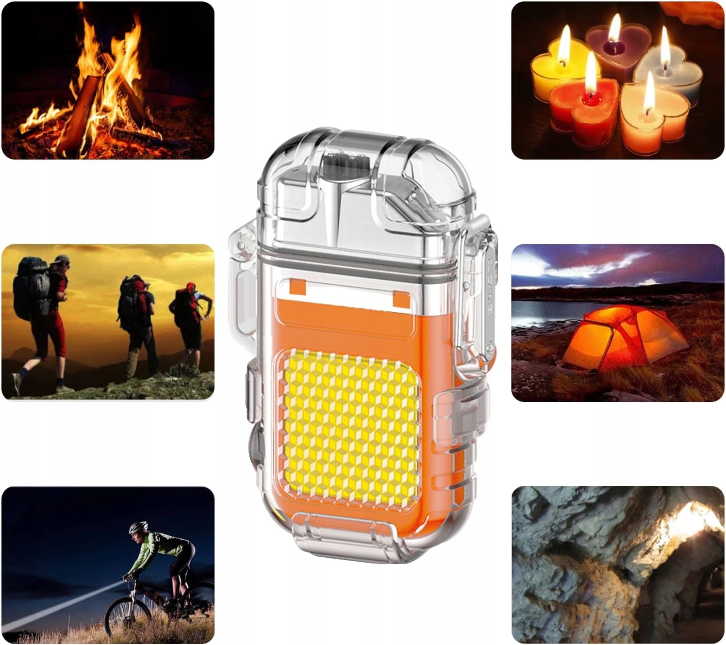 Zapalniczka Plazmowa Z Lampką Led Elektryczna Usb Wodoszczelna Ładowana Usb