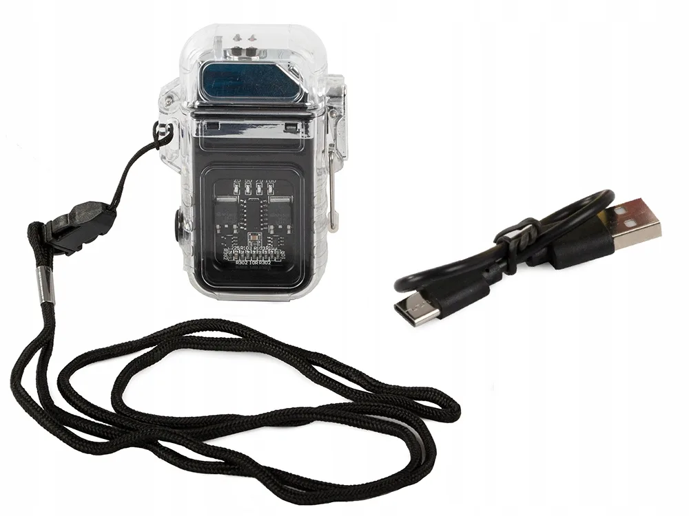 image-7548.jpeg Zapalniczka Plazmowa Z Lampką Led Elektryczna Usb Wodoszczelna Ładowana Usb