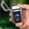 Zapalniczka Plazmowa Z Lampką Led Elektryczna Usb Wodoszczelna Ładowana Usb