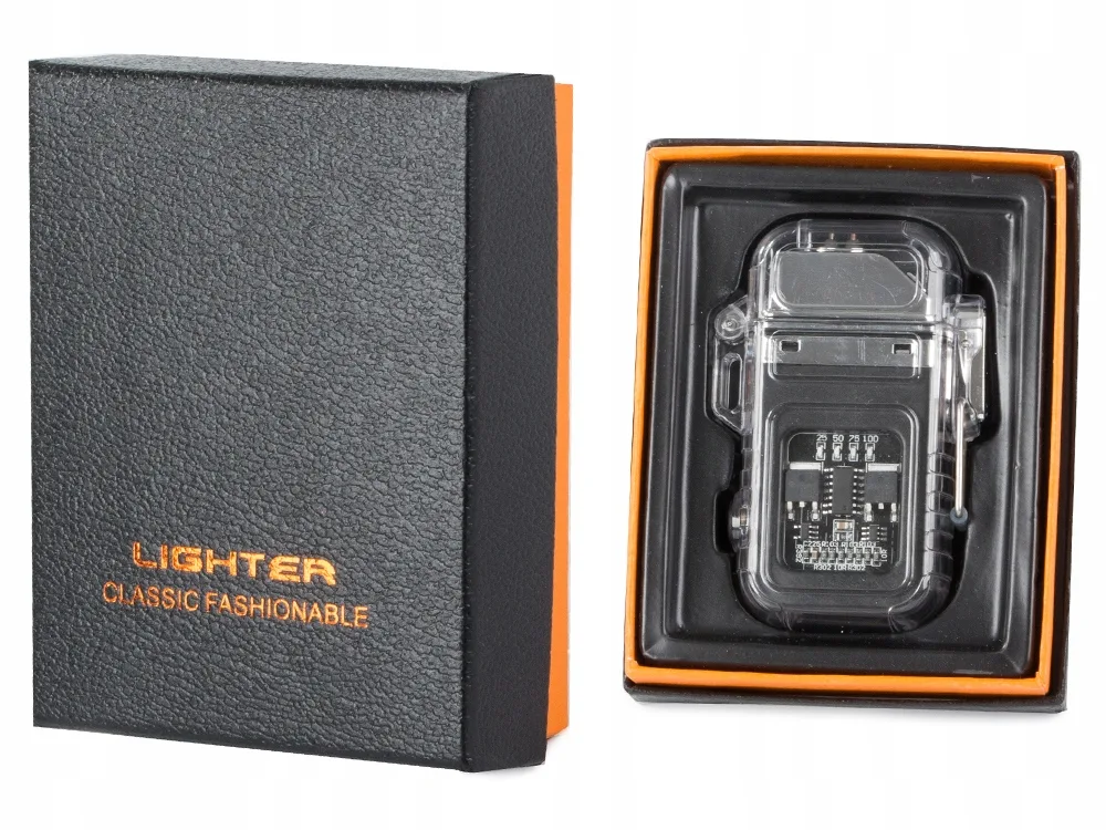 image-7557.jpeg Zapalniczka Plazmowa Z Lampką Led Elektryczna Usb Wodoszczelna Ładowana Usb