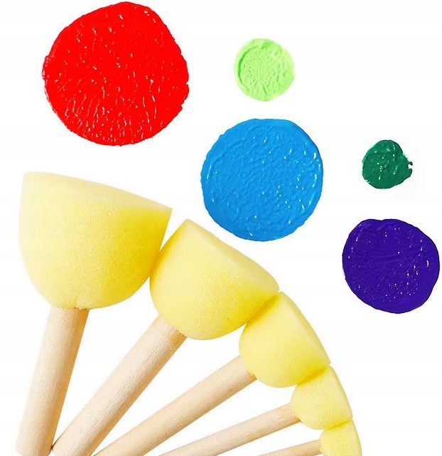 X5 Pędzle Gąbkowe Okrągłe Zestaw Pędzli Do Malowania Artystyczne Decoupage