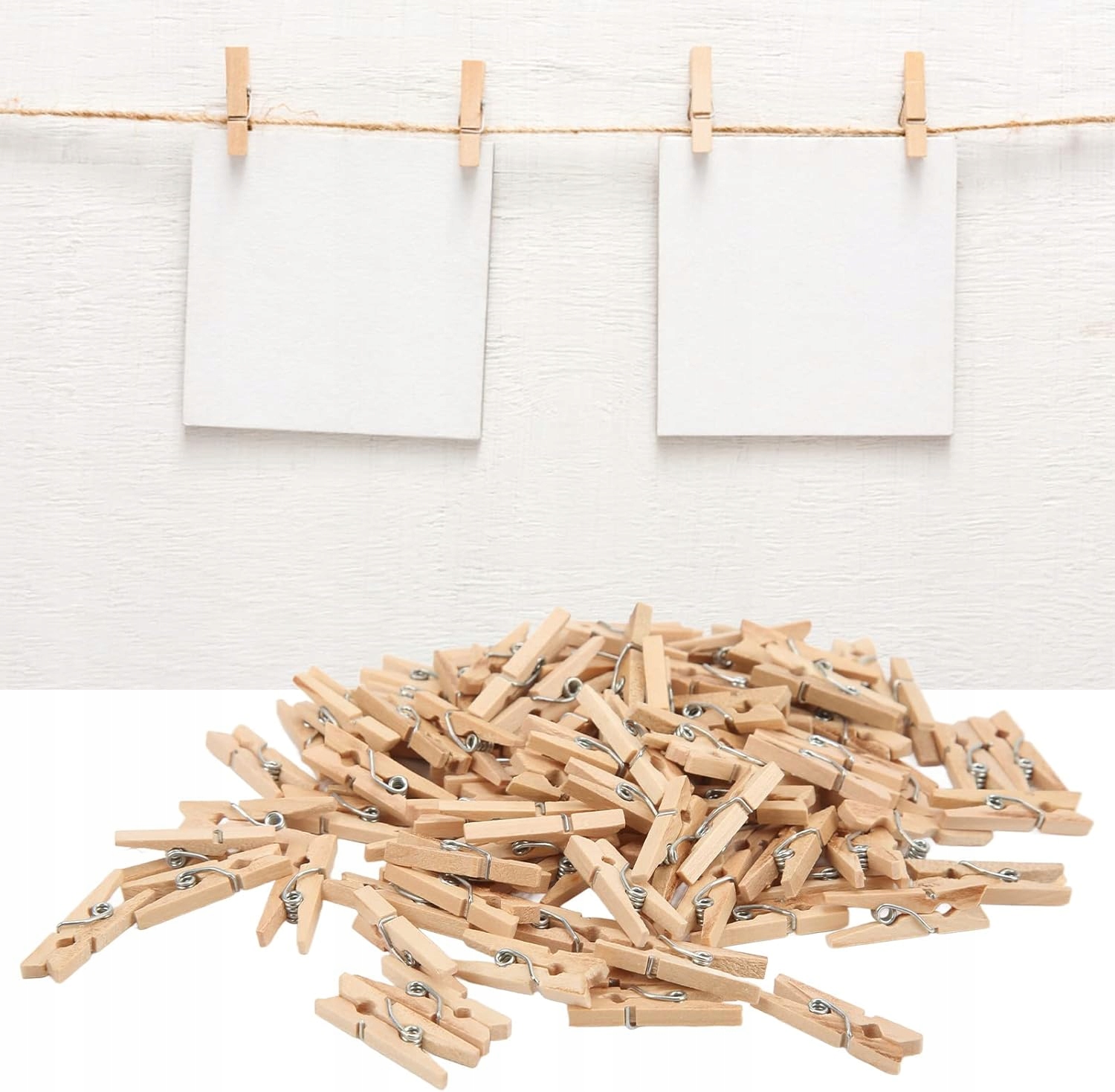 Klamerki Drewniane Naturalne Spinacze Ozdobne Do Zdjęć Mini Żabki 100 Sztuk