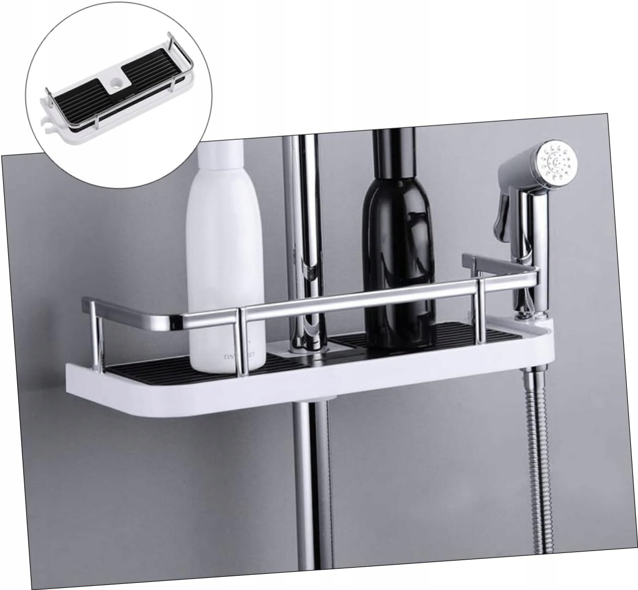 Półka Łazienkowa Pod Prysznic Wisząca Na Drążek Prysznicowy Bez Wiercenia