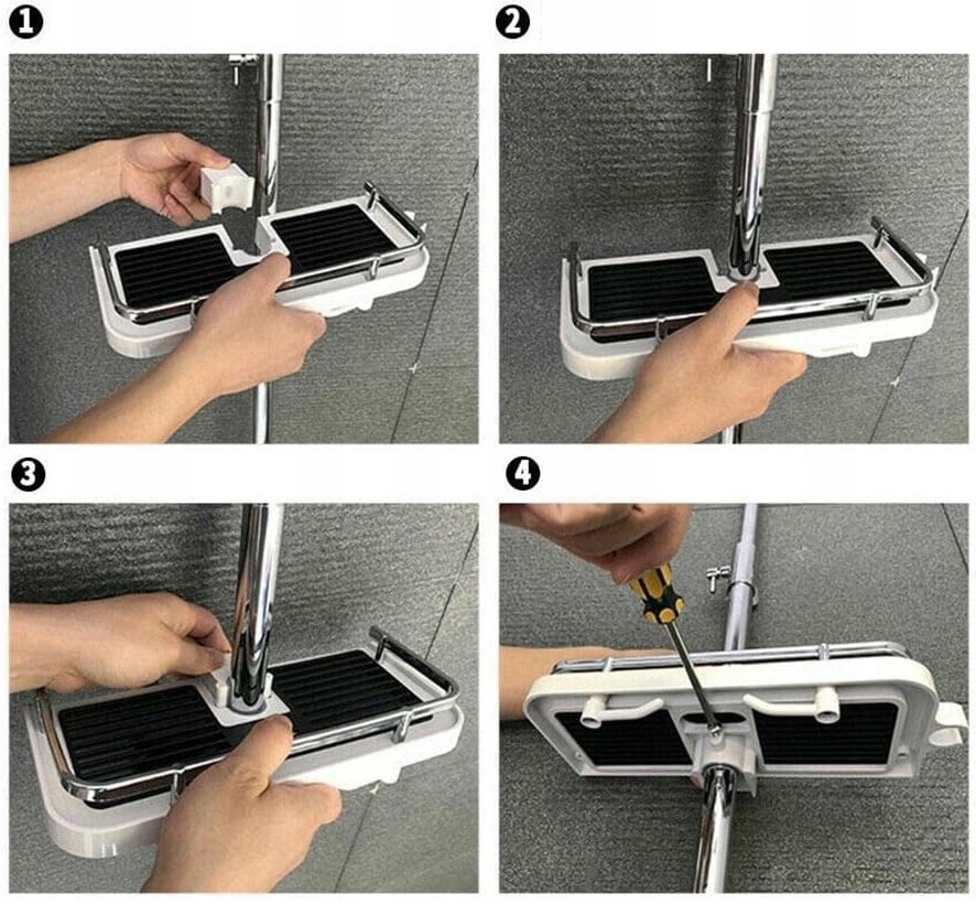 Półka Łazienkowa Pod Prysznic Wisząca Na Drążek Prysznicowy Bez Wiercenia