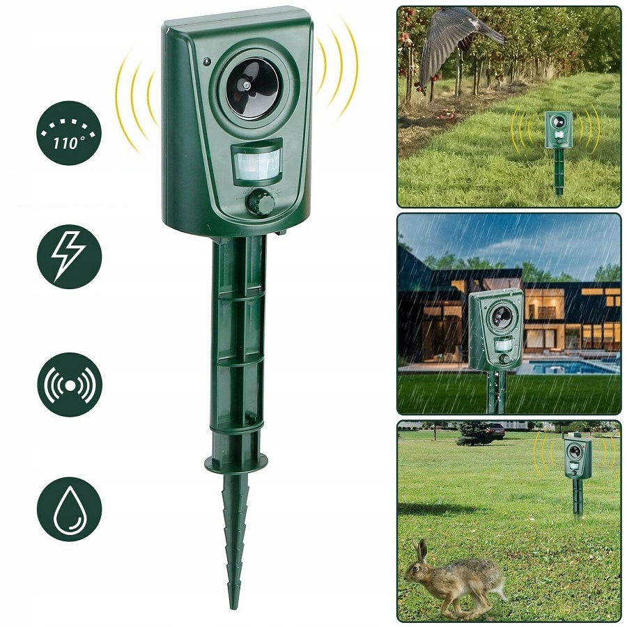 Odstraszacz Zwierząt Kotów Psów Dzików Saren Ptaków Itp + Lokalizator Ruchu