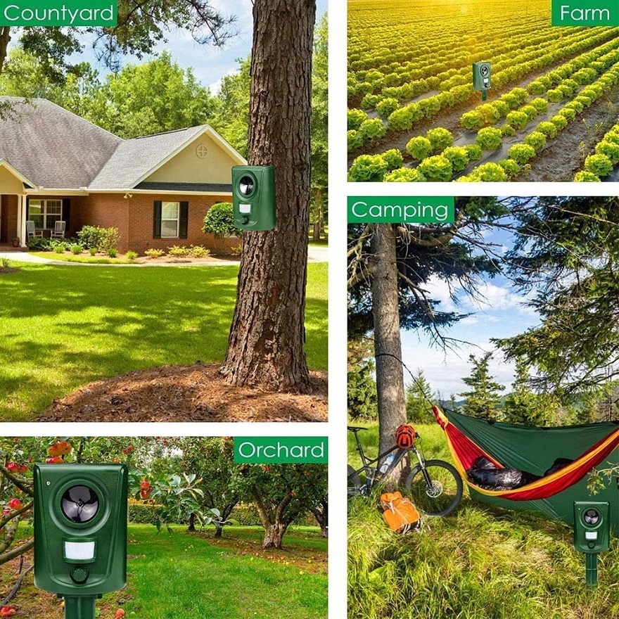 Odstraszacz Zwierząt Kotów Psów Dzików Saren Ptaków Itp + Lokalizator Ruchu