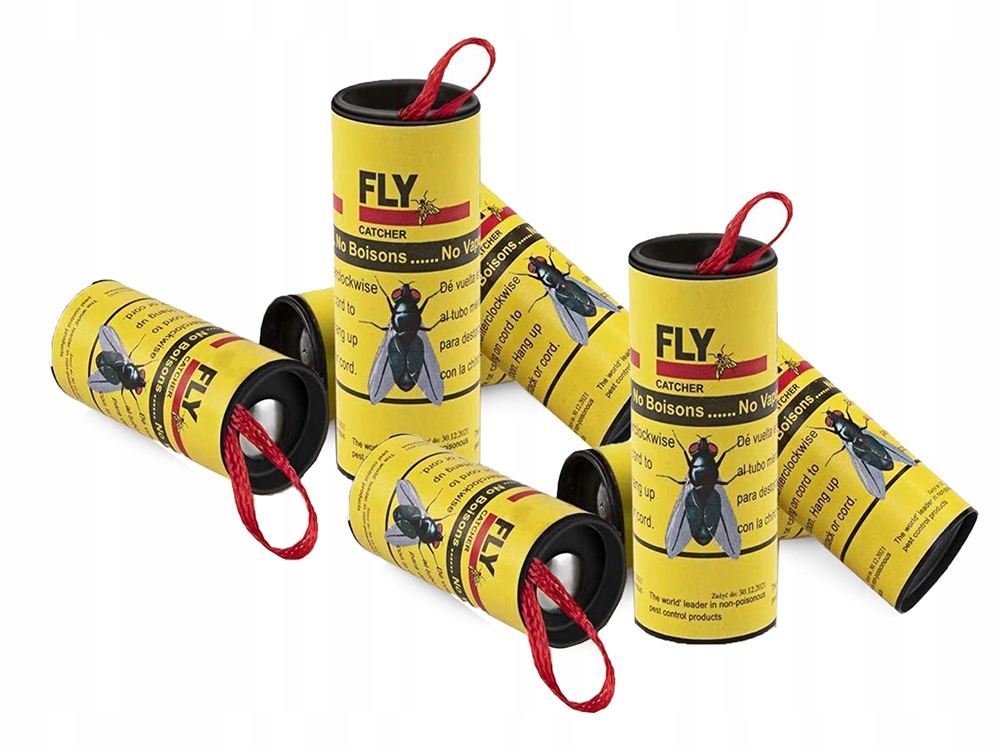 Klasyczny Lep Taśma Środek Pułapka Na Muchy Komary Muszki Owady Rolka X10