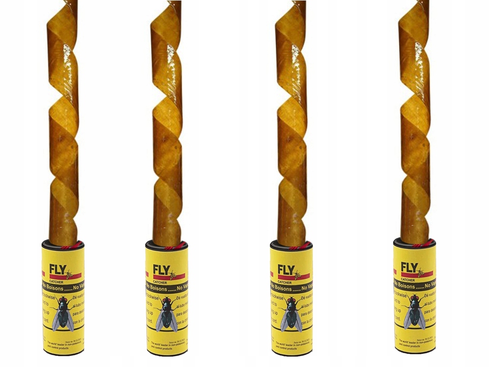 Klasyczny Lep Taśma Środek Pułapka Na Muchy Komary Muszki Owady Rolka X10