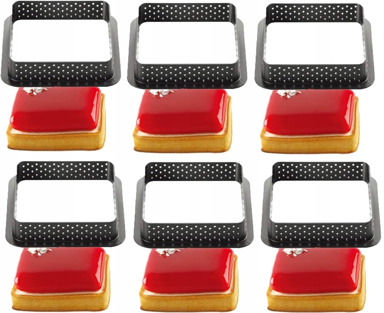 Foremki Do Tarty Tartaletek Rant Kwadaratowe 6 szt Forma Kwadaratowa 8cm