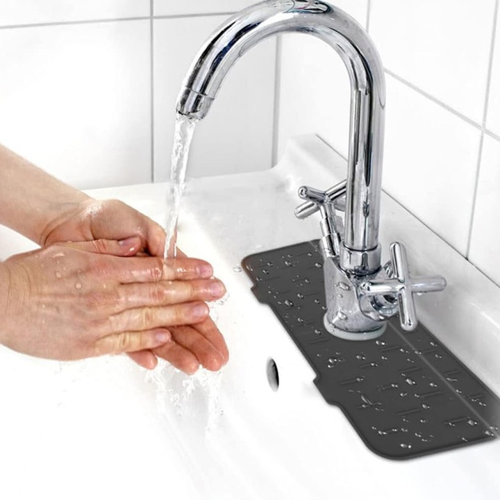Silikonowa Mata Na Zlew Ociekacz Pod Kran Kranu Do Zlewu Kuchennego Czarna