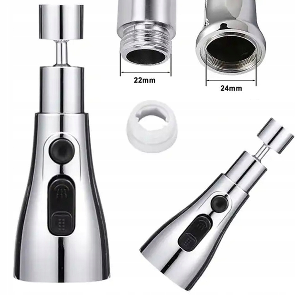 Przedłużacz Do Kranu Aerator Perlator Adapter Kuchennego Kranu 3 Funkcje