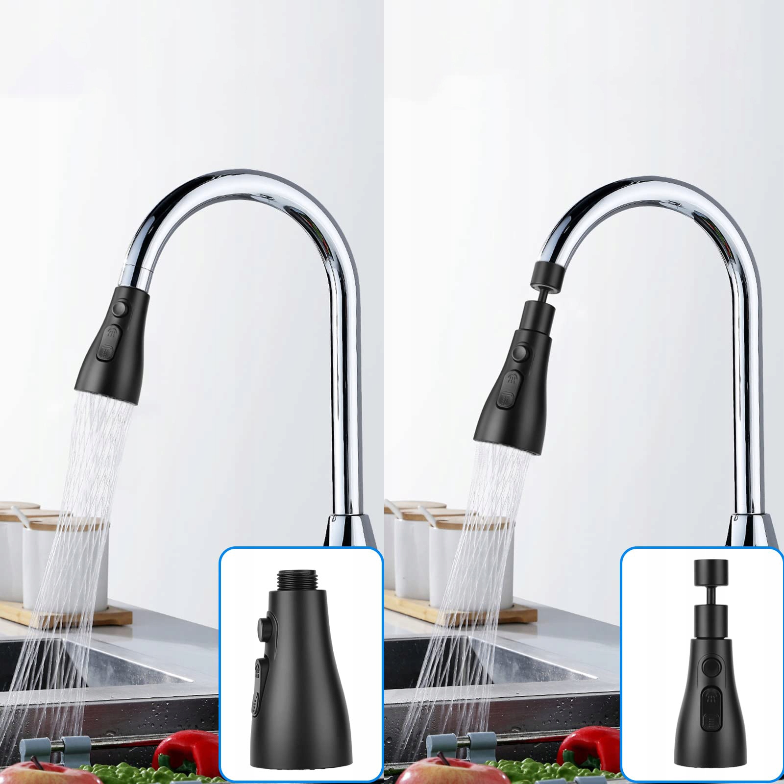 Przedłużacz Do Kranu Aerator Perlator Adapter Kuchennego Kranu 3 Funkcje