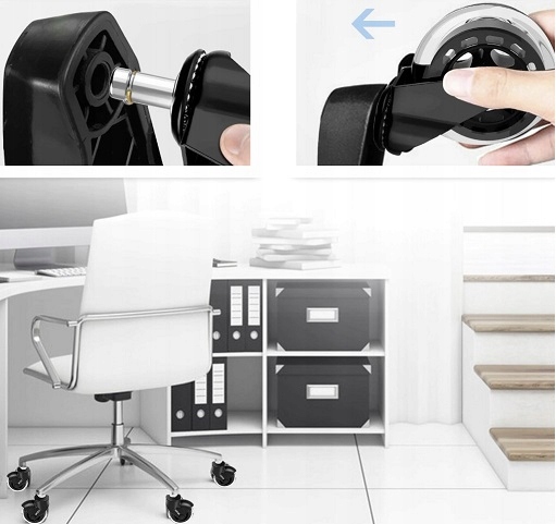 5szt Gumowe Kauczukowe Kółka Do Fotela Obrotowego Krzesła Łożyskowane Koła