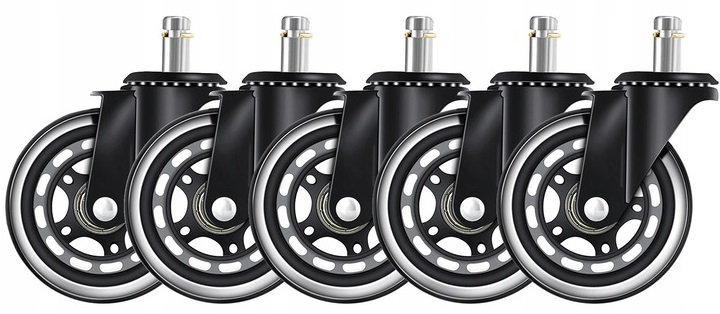 5szt Gumowe Kauczukowe Kółka Do Fotela Obrotowego Krzesła Łożyskowane Koła
