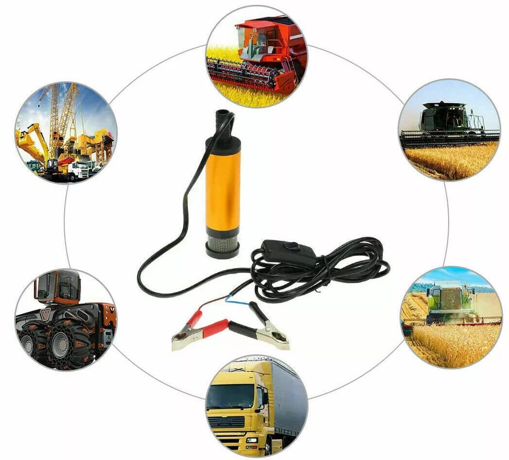 Duża Pompka Pompa Do Spuszczania Paliwa Ropy Oleju Wody Elektryczna 12v