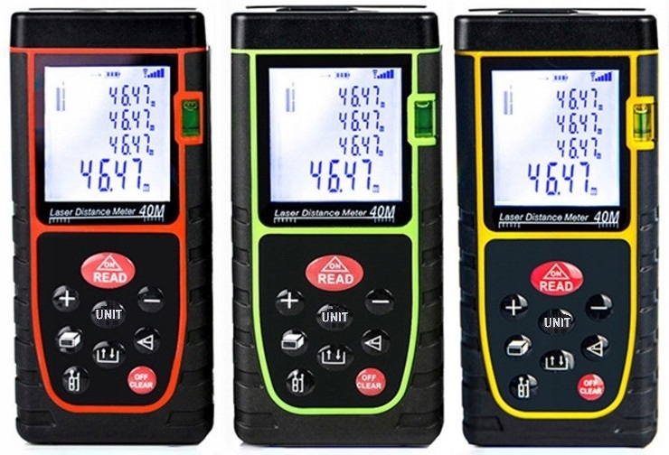 Dalmierz Laserowy Miernik Odległości Cyfrowy Poziomica Profesjonalny 40 m