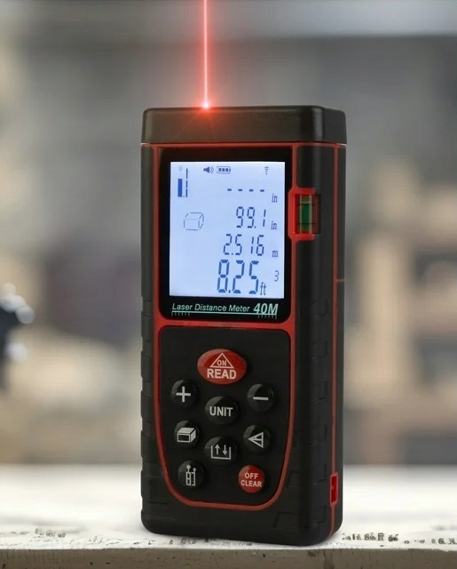 Dalmierz Laserowy Miernik Odległości Cyfrowy Poziomica Profesjonalny 40 m