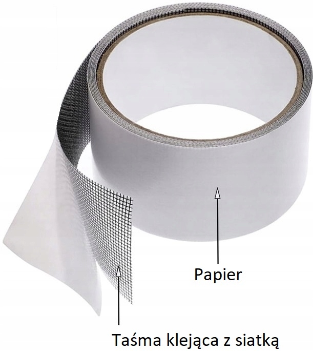 Biała Samoprzylepna Taśma Zestaw Do Łatania Moskitiery Siatki Na Owady