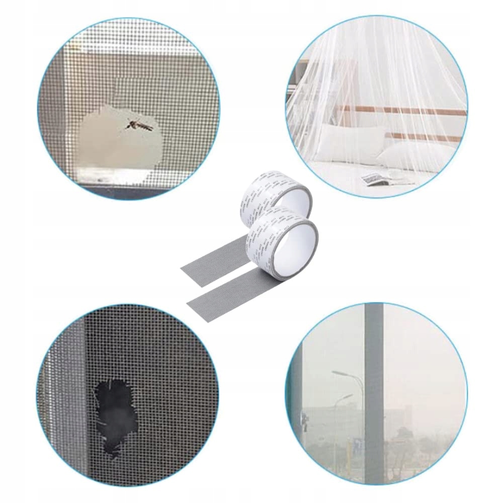 Biała Samoprzylepna Taśma Zestaw Do Łatania Moskitiery Siatki Na Owady