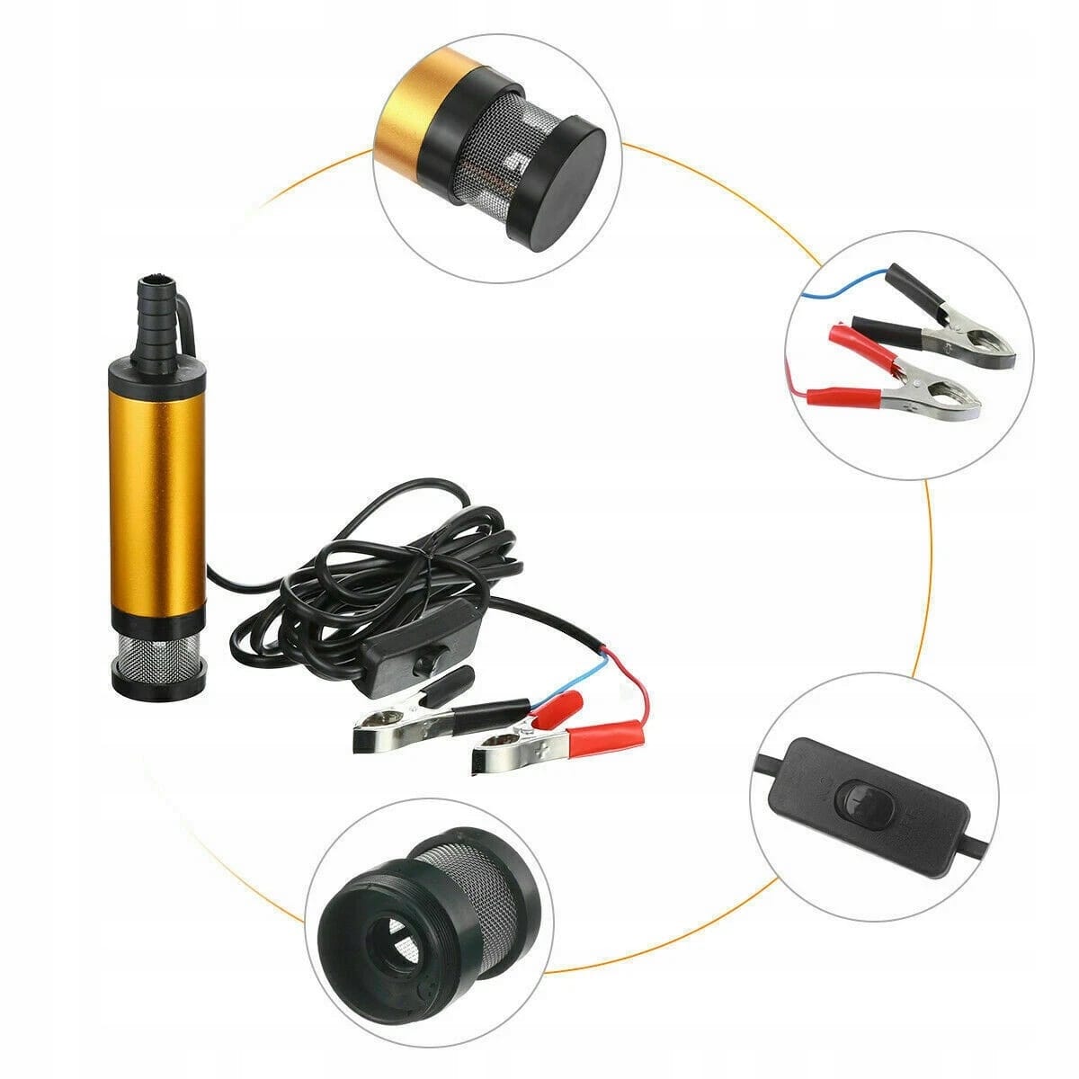 Duża Pompka Pompa Do Spuszczania Paliwa Ropy Oleju Wody Elektryczna 12v