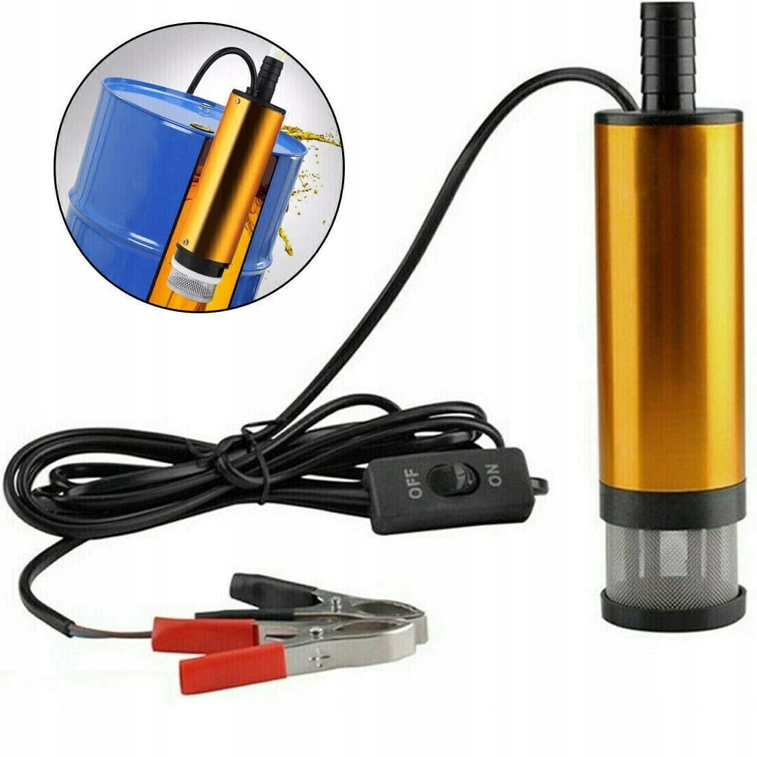 Duża Pompka Pompa Do Spuszczania Paliwa Ropy Oleju Wody Elektryczna 12v