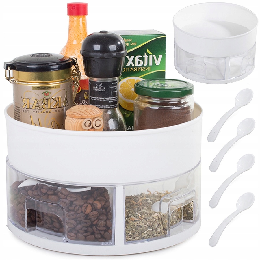 Organizer Obrotowy Do Kuchni Miska Na Przyprawy Przybornik Okrągły Szuflady