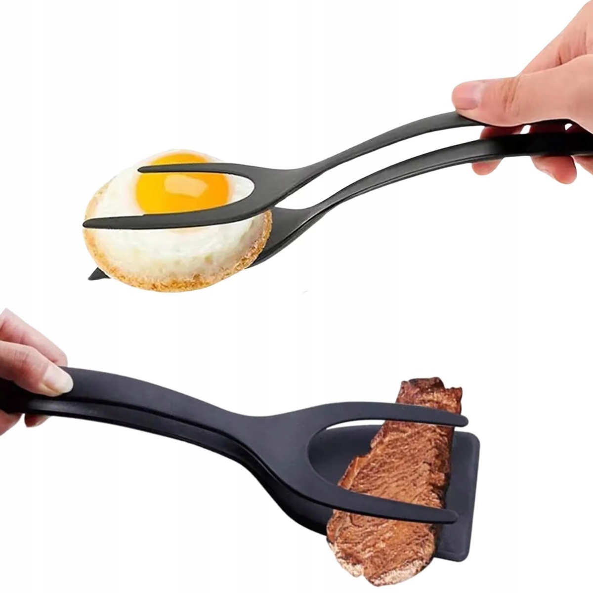 Szczypce Kuchenne Łopatka Do Przerzucania Jajko Toast Stekowy 2 W 1