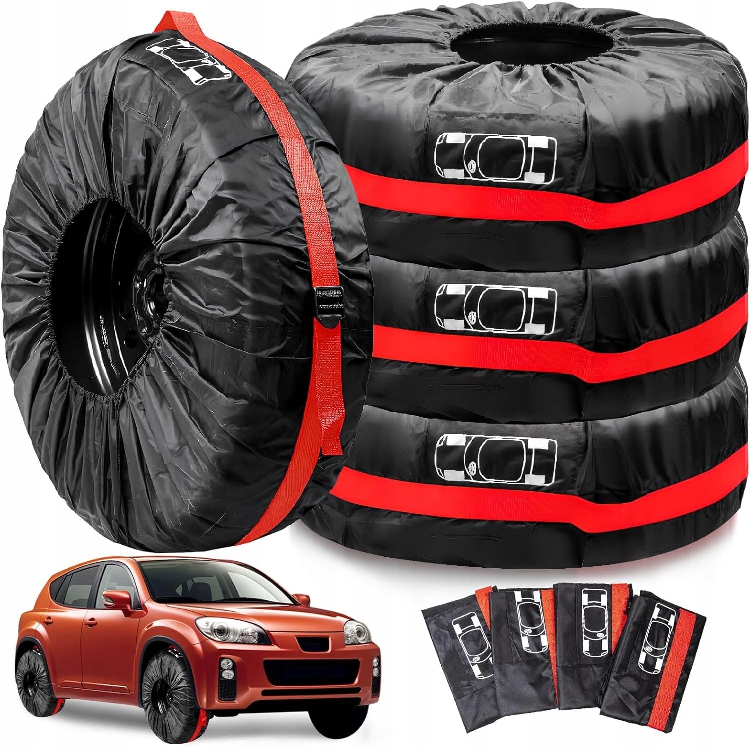 Pokrowce Na Koła Opony Felgi 18-23 Cali Zestaw 4 szt Pokrowiec Wodoodporne