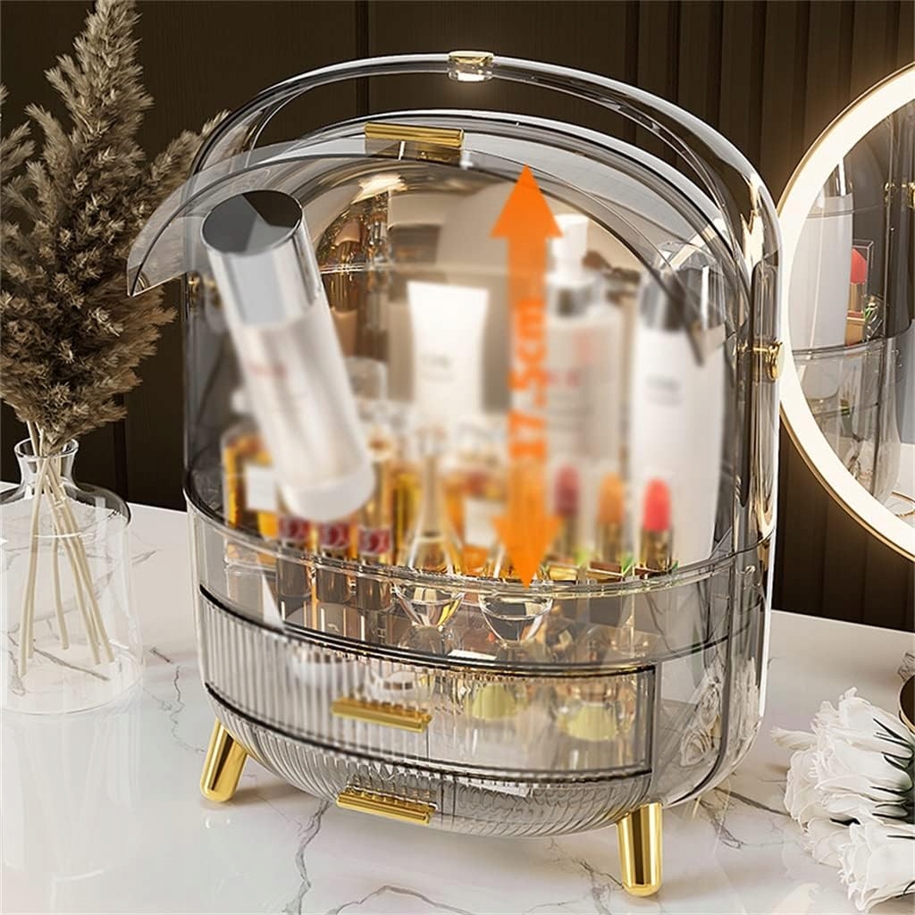 Szkatułka Organizer Kuferek Na Kosmetyki Biżuterię Podświeltenie Lampka LED