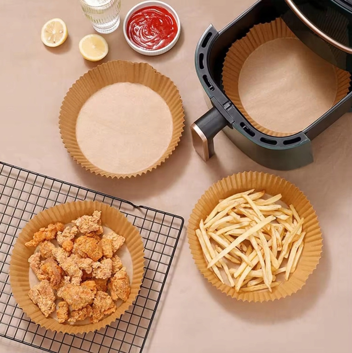 Wkład Papierowy Do Frytkownicy Air Fryer Wkłady Papierowe 20-24 cm 50szt