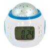 Budzik Projektor Gwiazd Nieba Zegar Lampka Nocna Led 7w1 Termometr Melodie