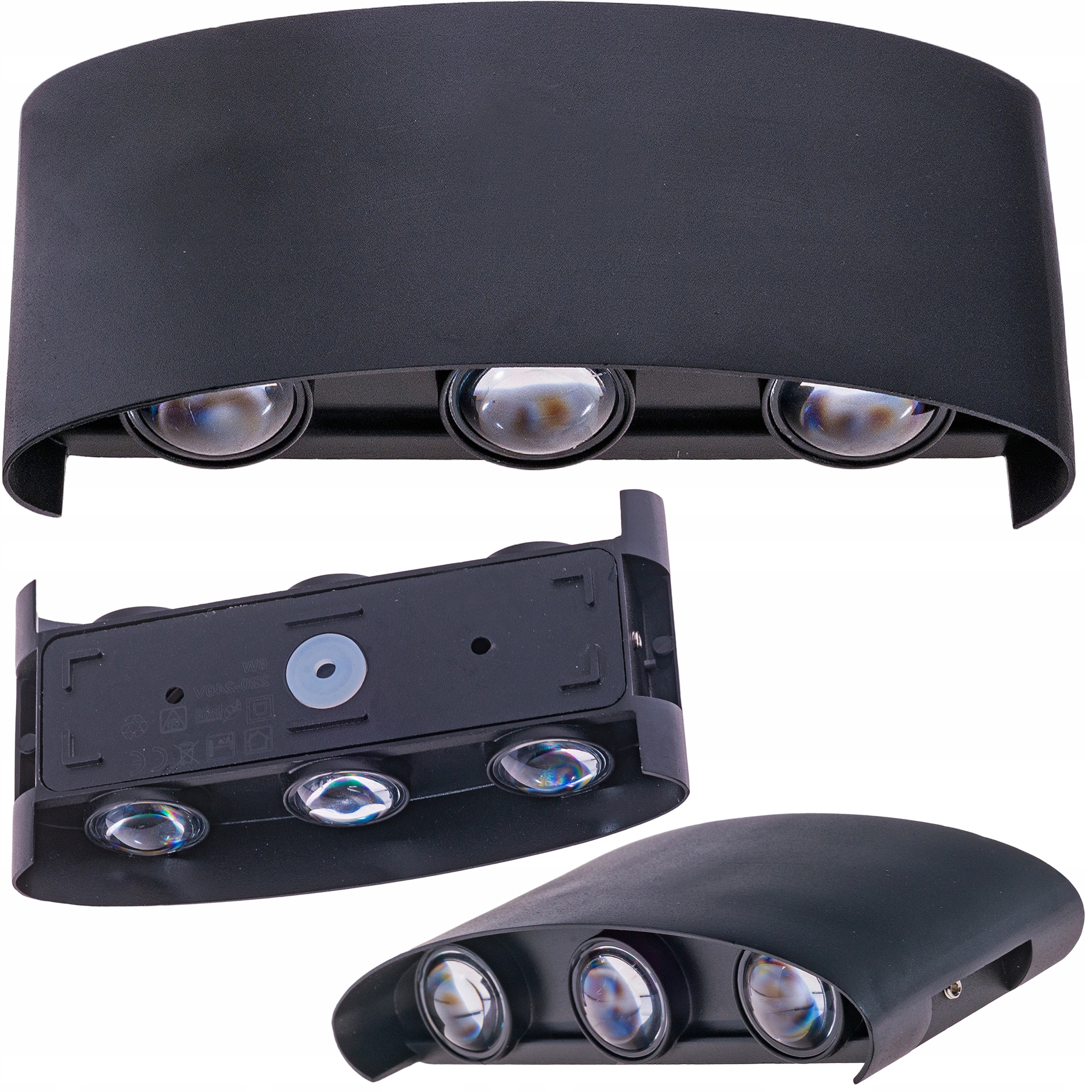 Lampa Elewacyjna Ścienna Led Kinkiet Zewnętrzny Ogrodowy Aluminium Góra Dół