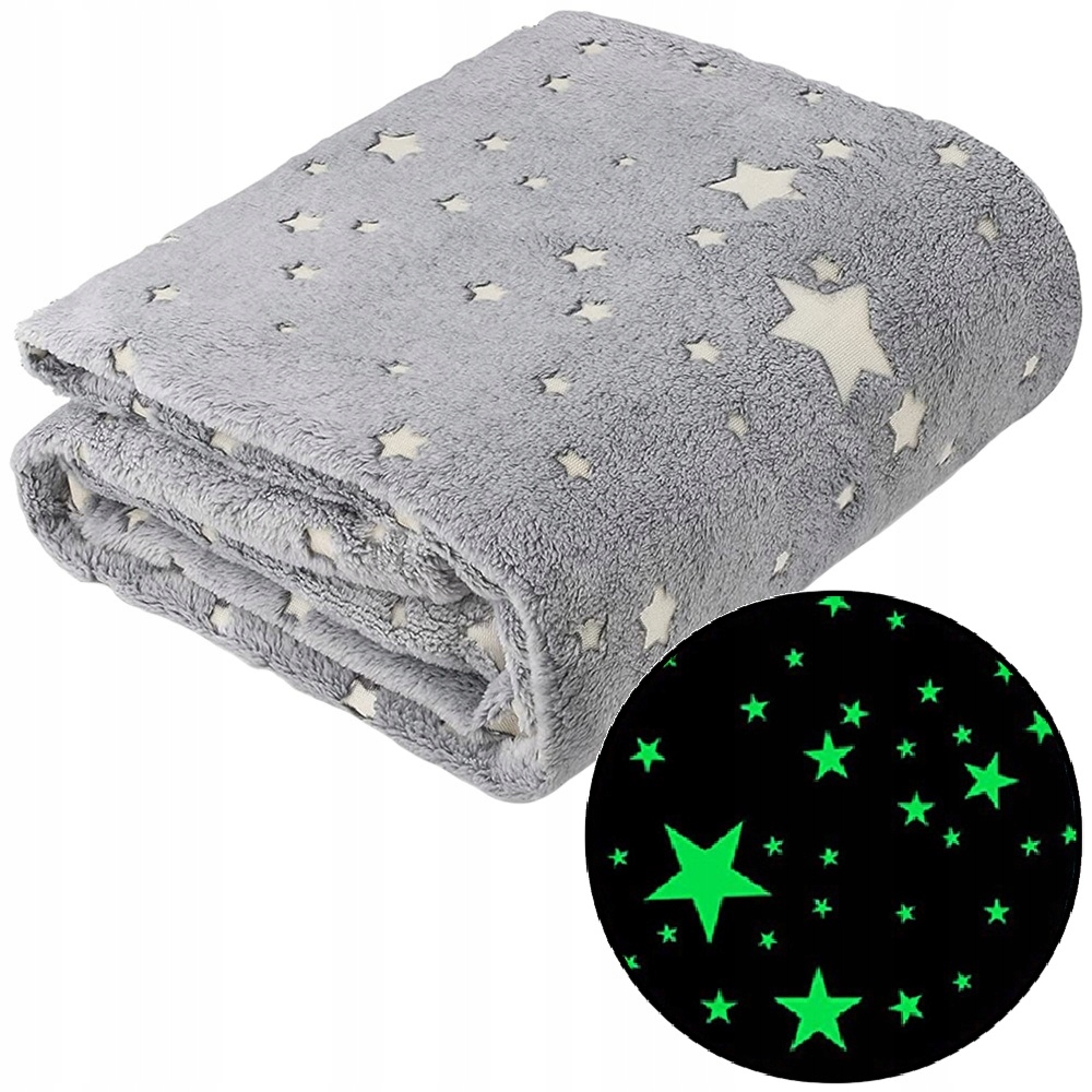 Miękki Koc Pled Narzuta Na Łóżko Świecący W Ciemnościach Dla Dzieci 150x200