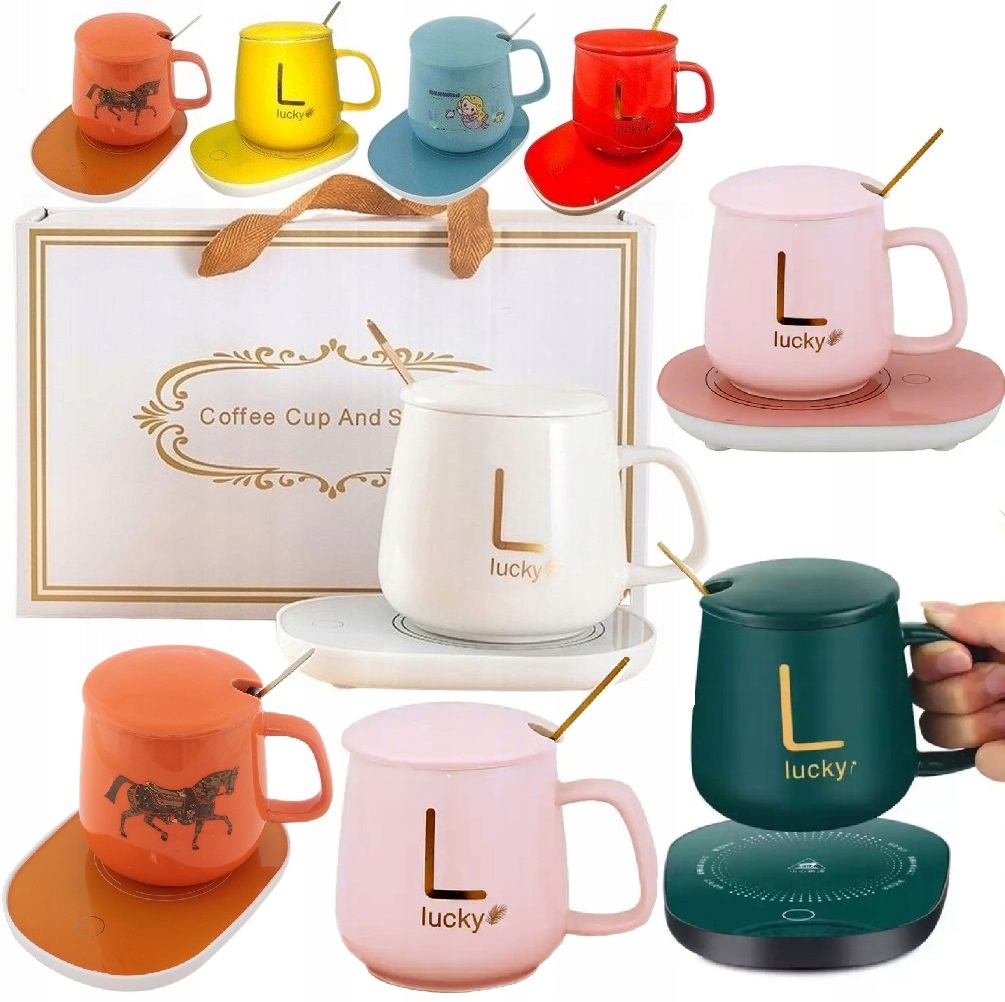 Elektryczny Podgrzewacz Do Kawy Herbaty Kubek Łyżka Zestaw Na Prezent Box