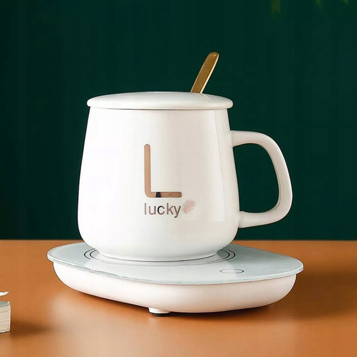 Elektryczny Podgrzewacz Do Kawy Herbaty Kubek Łyżka Zestaw Na Prezent Box