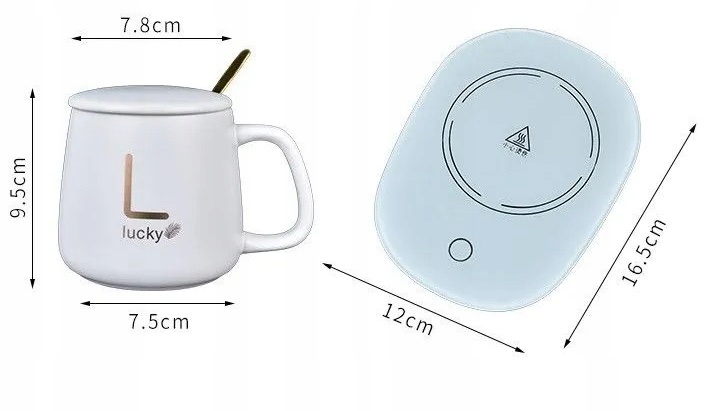 Elektryczny Podgrzewacz Do Kawy Herbaty Kubek Łyżka Zestaw Na Prezent Box