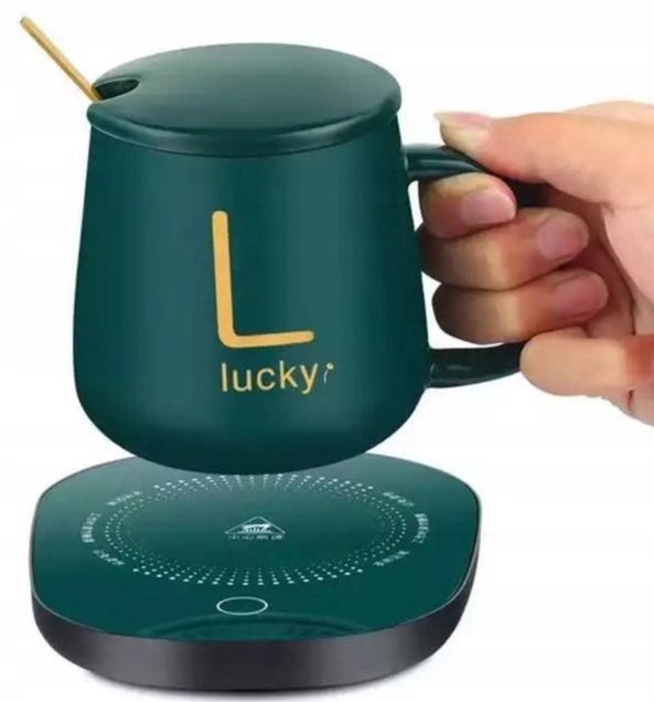 Elektryczny Podgrzewacz Do Kawy Herbaty Kubek Łyżka Zestaw Na Prezent Box