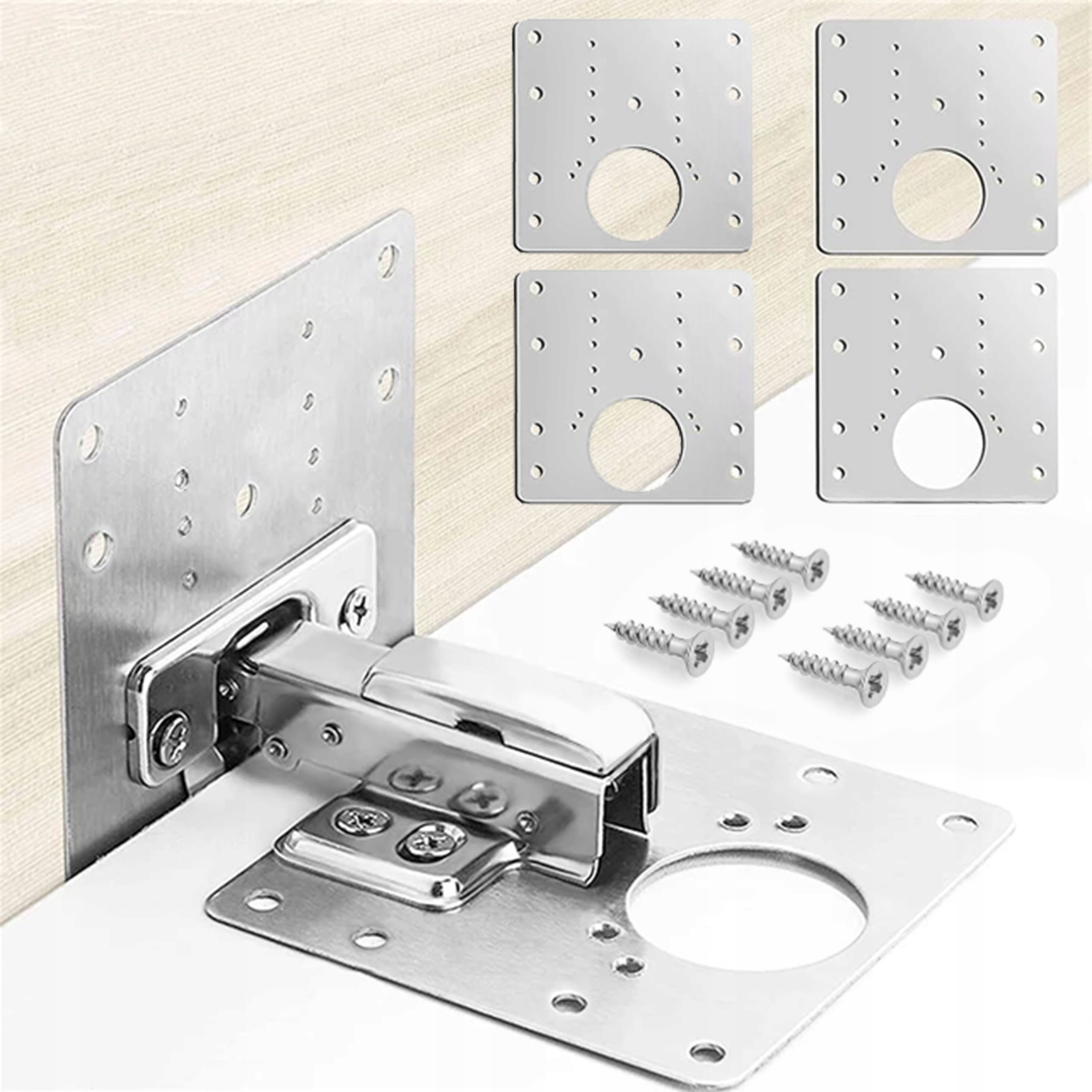 4x Płytka Naprawcza Zawiasu Zawiasów Naprawa Drzwiczek Drzwi Szafek Szaf