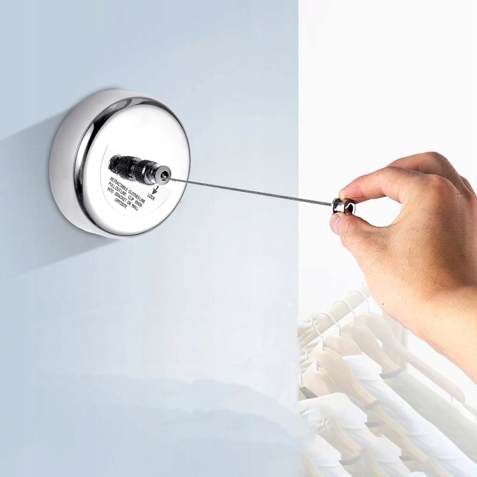 Suszarka Linka Na Pranie Ze Stali Nierdzewnej 3m Łazienkowa Regulowana